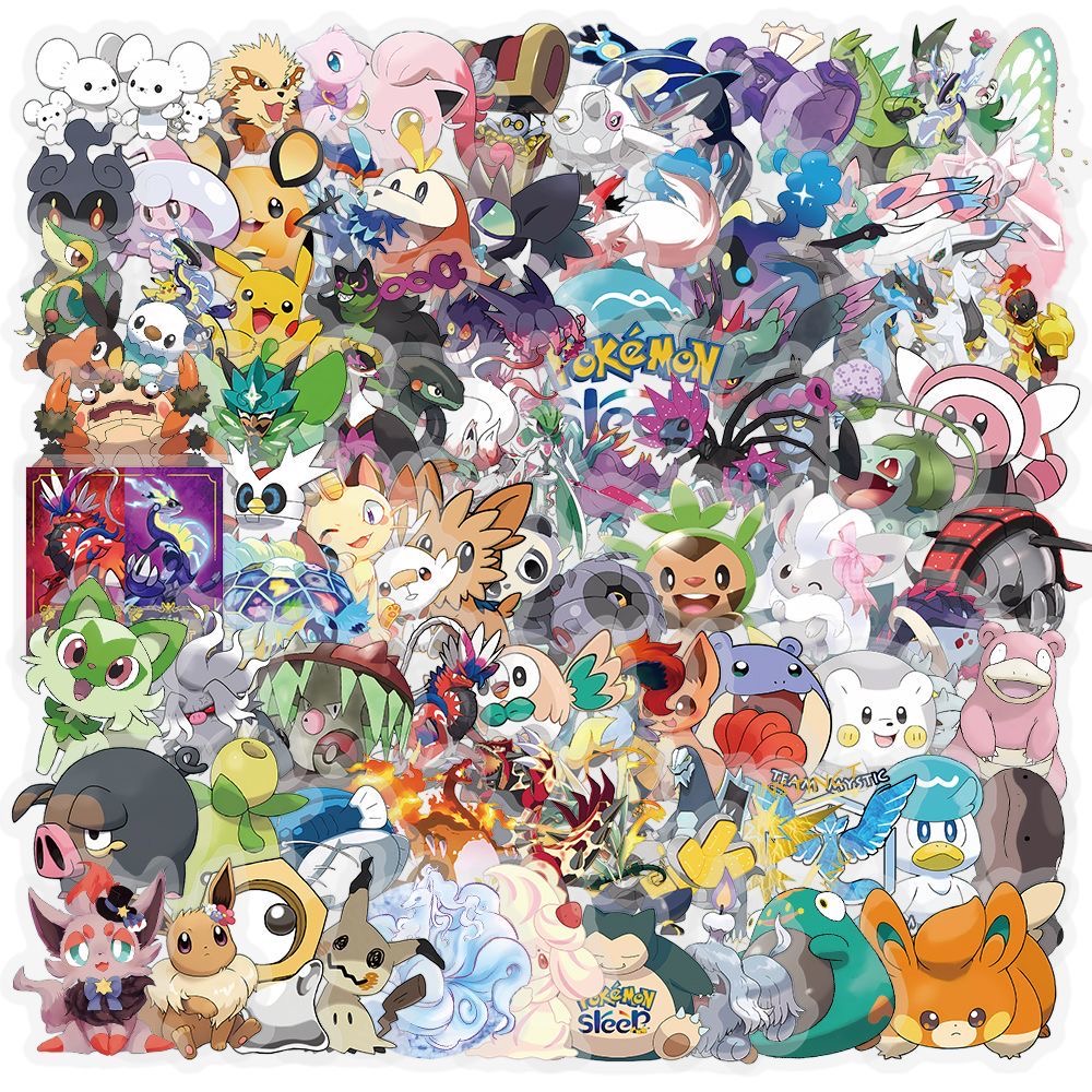 100Pcs Pokémon Stickers Cute C - đánh giá và giá Laptop Accessories Cute