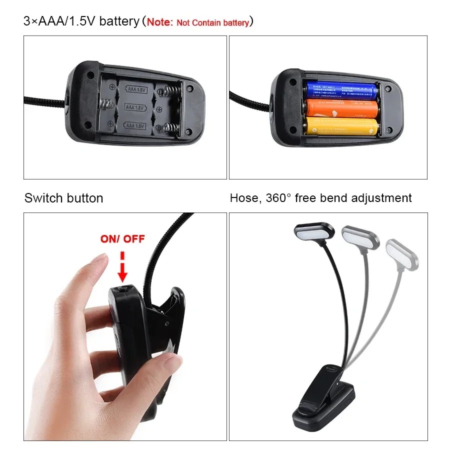 Mini LED Book Light with Clip, - đánh giá và giá Laptop Accessories Light
