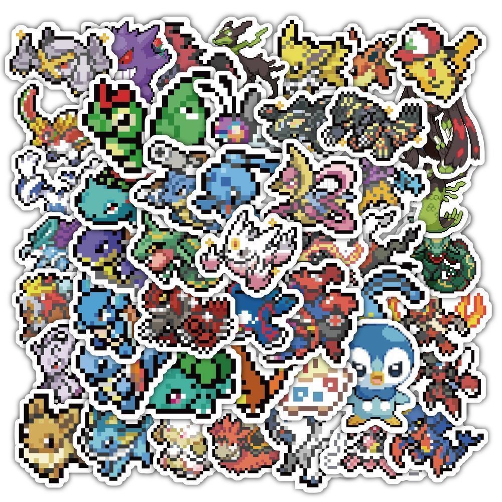 60Pcs Pixel Pokémon Stickers C - đánh giá và giá Laptop Accessories Cute