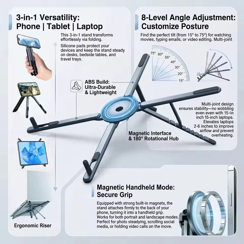Portable Magnetic Phone Holder - đánh giá và giá Laptop Stand Portable